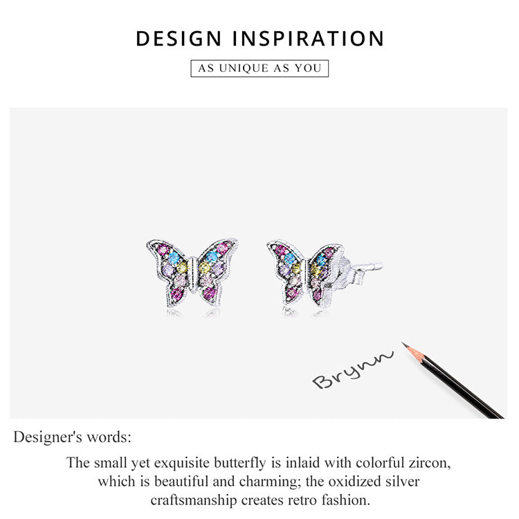 Colorful Butterfly Stud Earrings