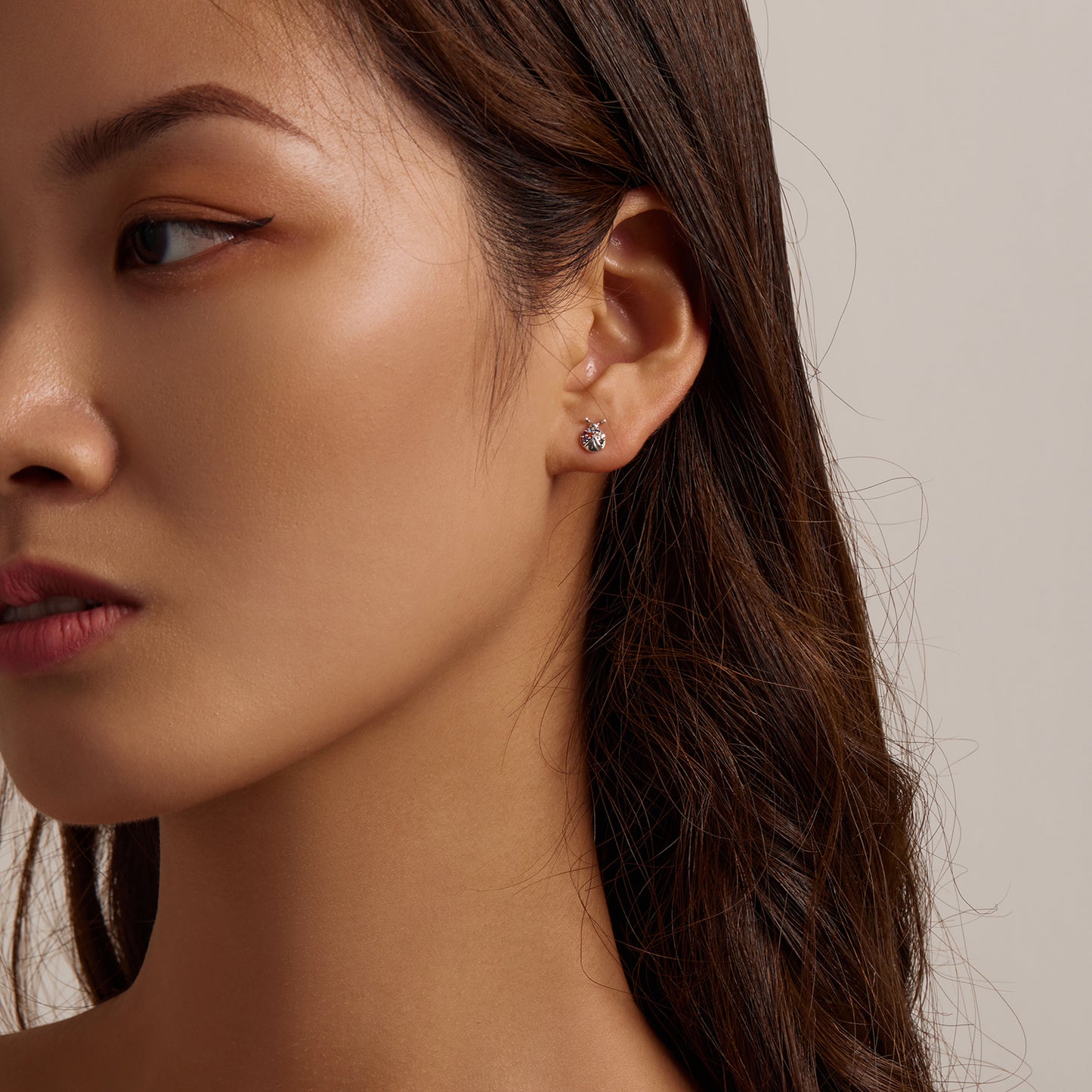 Iridescent Beetle Stud Earrings