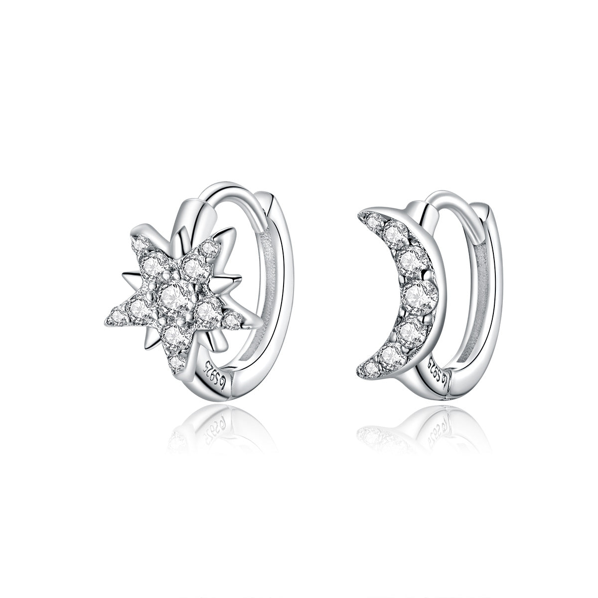 Star Moon Stud Earrings