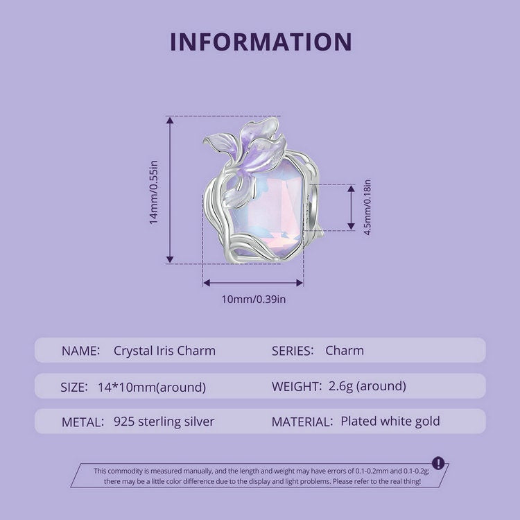 Crystal Iris Charm
