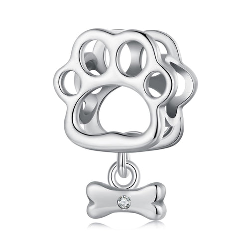 Hollowed Dog Paw Charm
