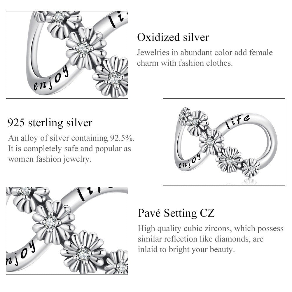 Infinity Flowers Charm