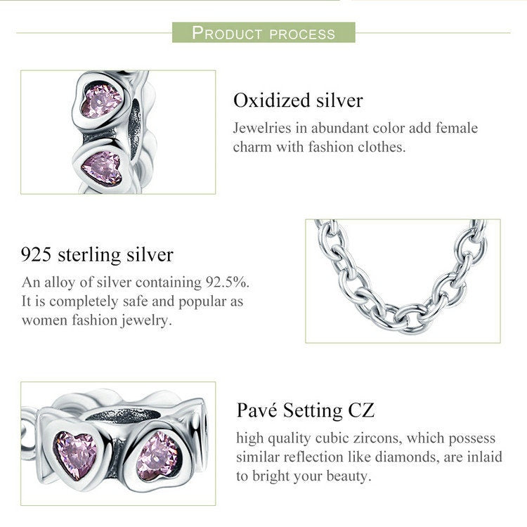 Elegant Heart Safety Chain Charm