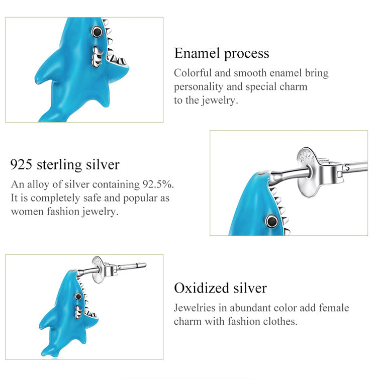 Playful Shark Stud Earrings