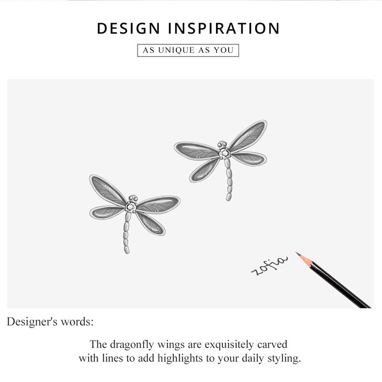 Compact Dragonfly Hoop Earrings