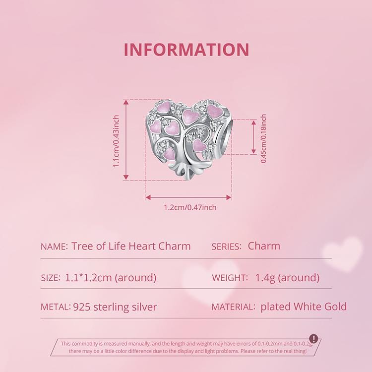 Tree of Life Heart Charm