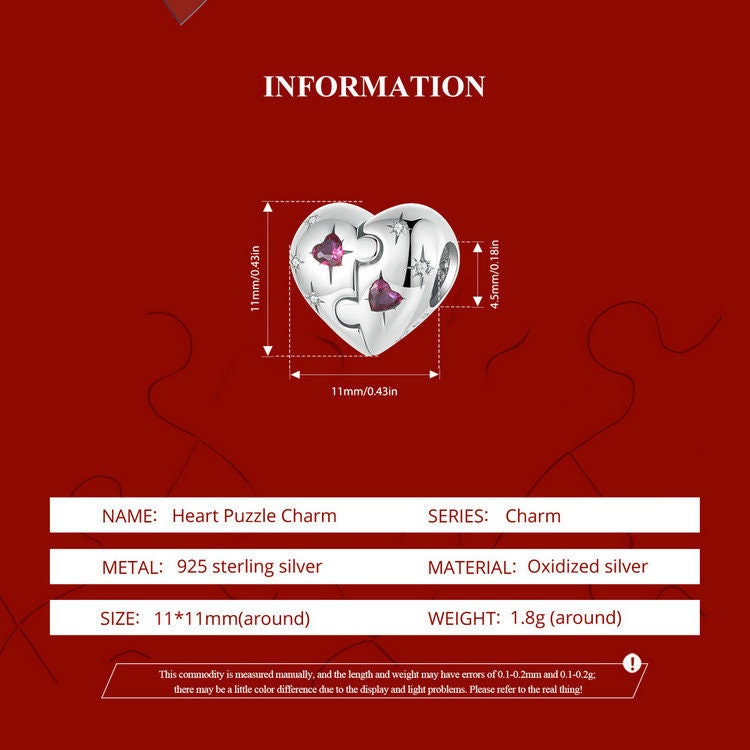 Heart Puzzle Charm