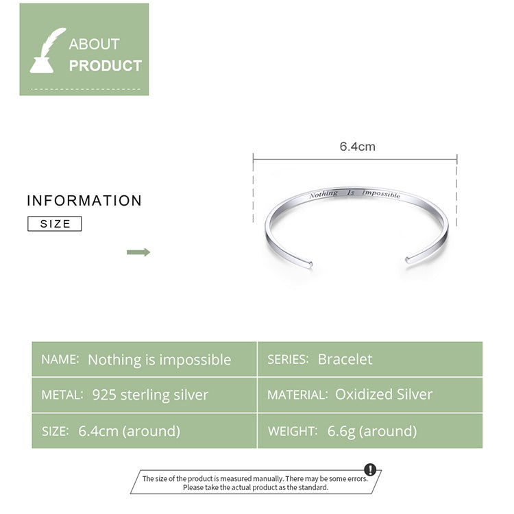 Forward Motion Silver Bangle