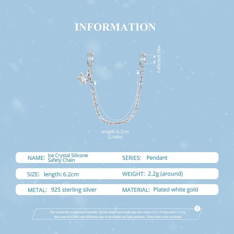 Ice Crystal Silicone Safety Chain Charm