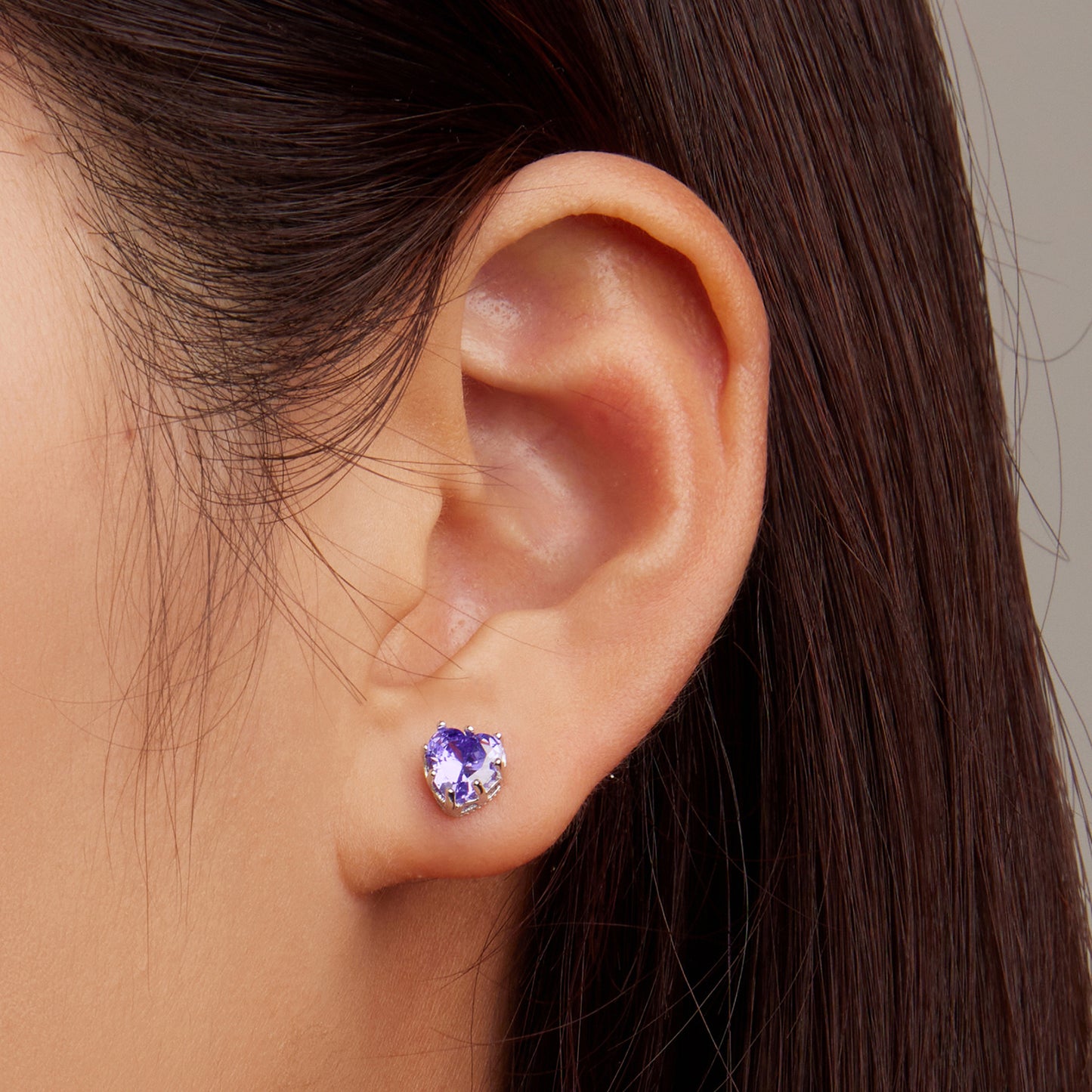 February Birthstone Stud Earrings