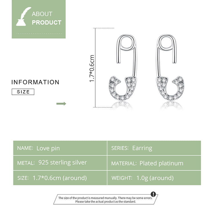 Love Pin Stud Earrings