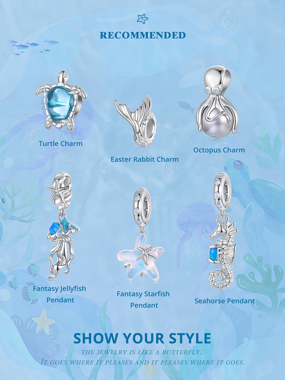Fantasy Jellyfish Pendant Charm