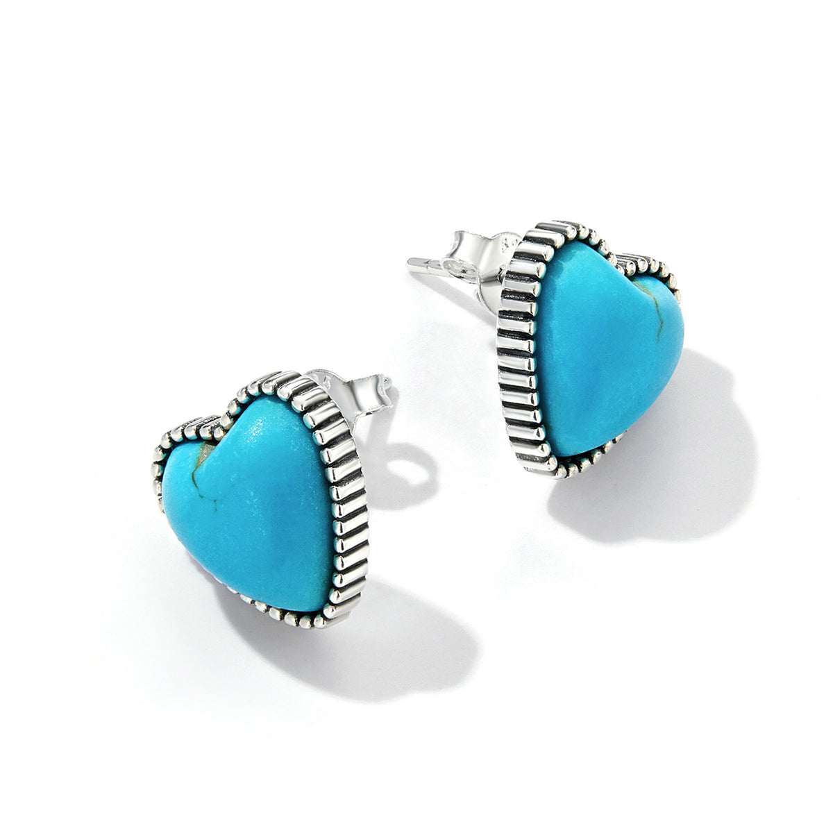 Heart Turquoise Stud Earrings