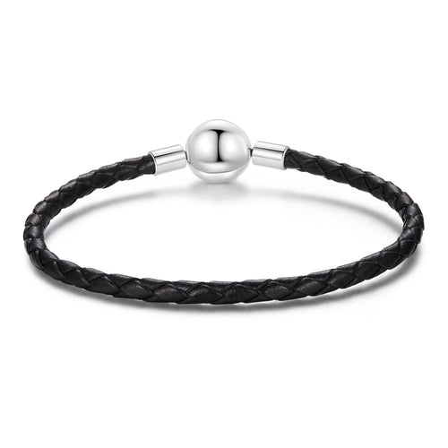 Beaded Clasp Leather Cord Bracelet