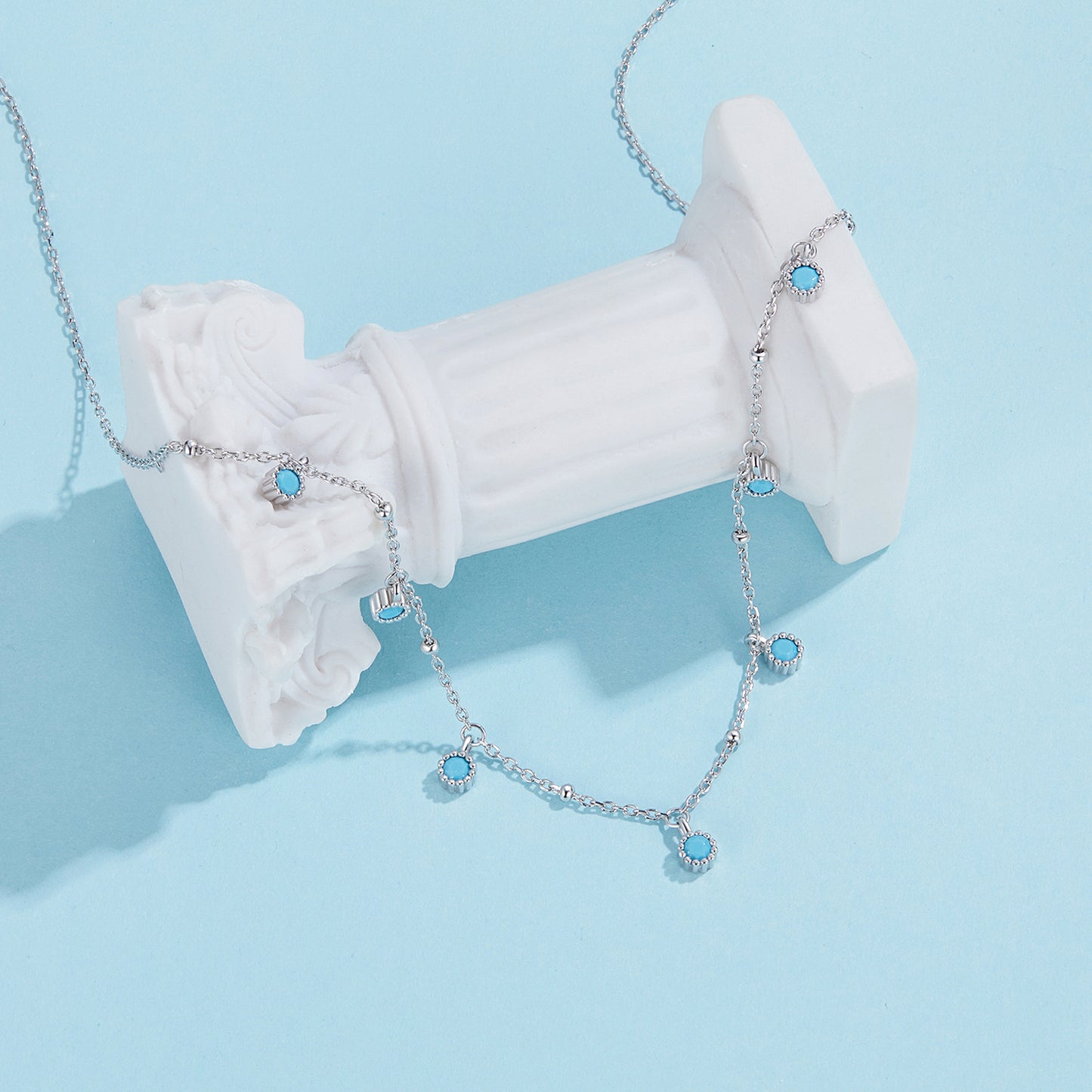 Turquoise Accent Neck Chain Necklace