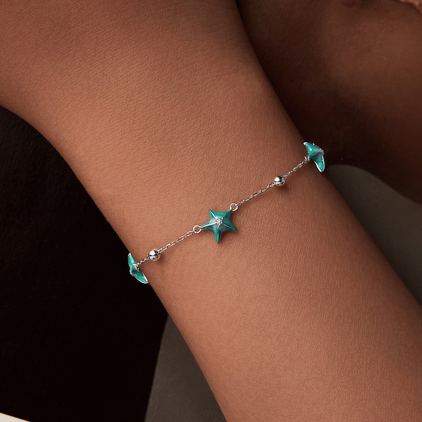 Teal Starfish Design Bracelet