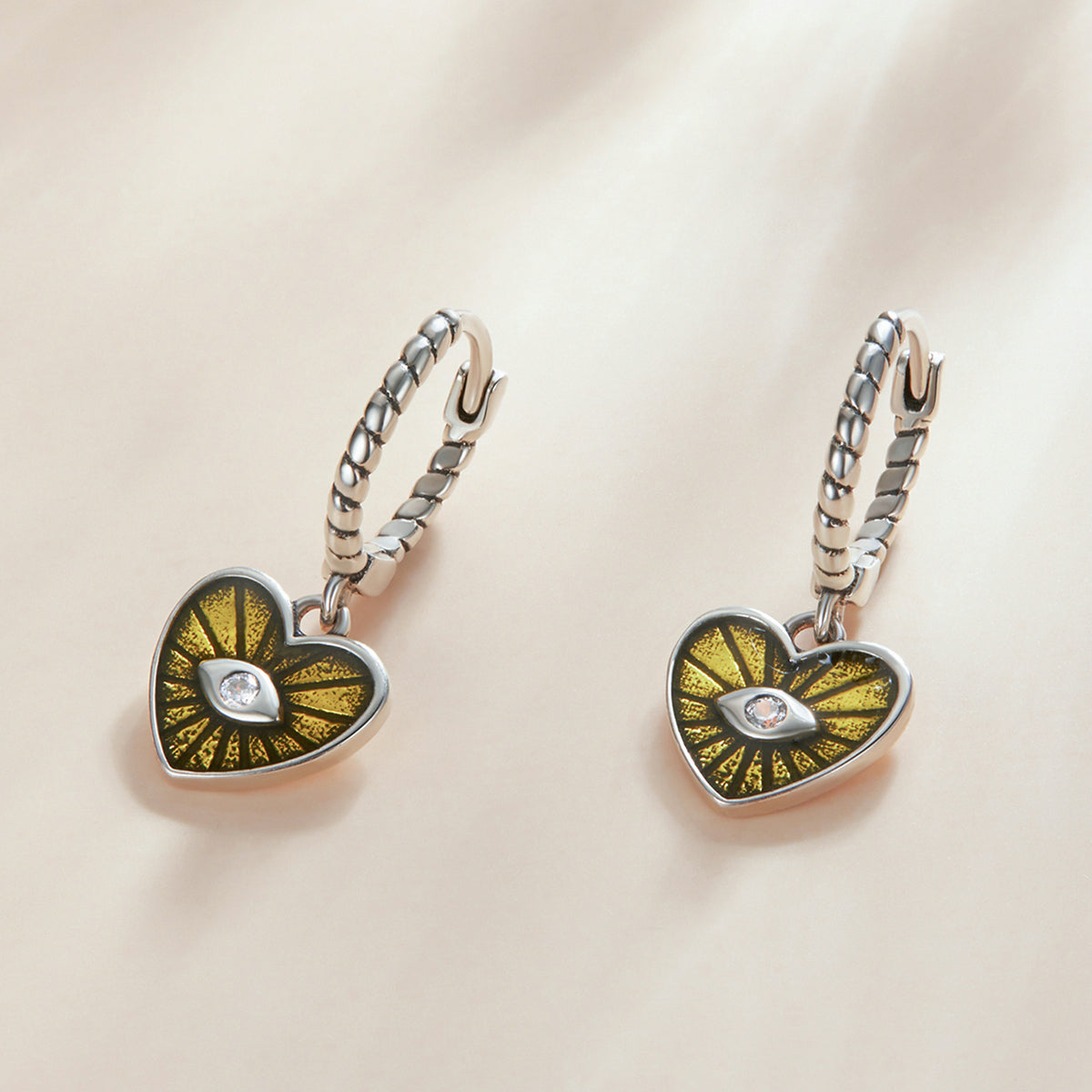 Heart Evil Eye Earrings