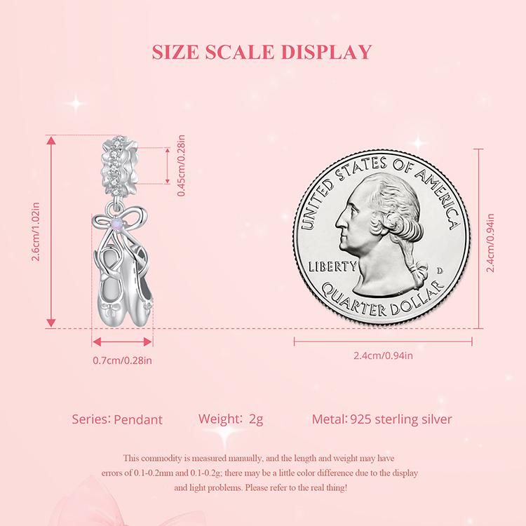 Ballet Shoe Pendant Charm