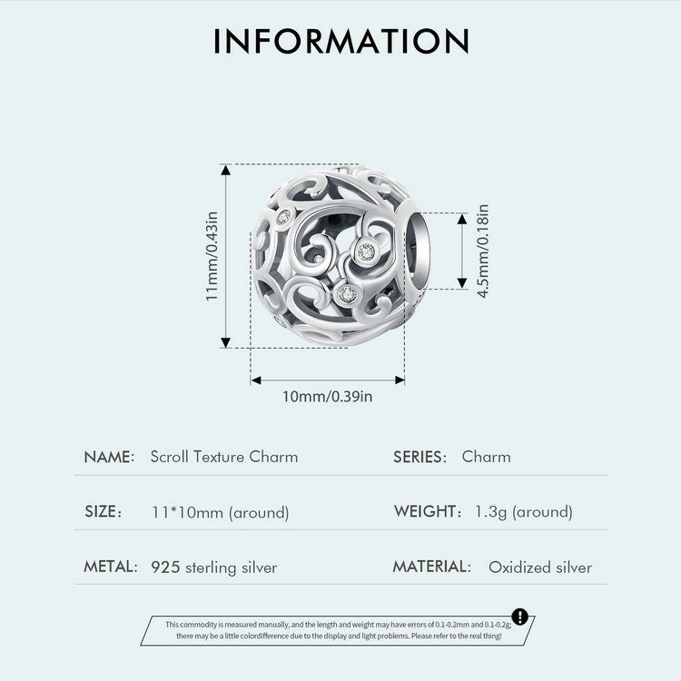 Scroll Texture Charm