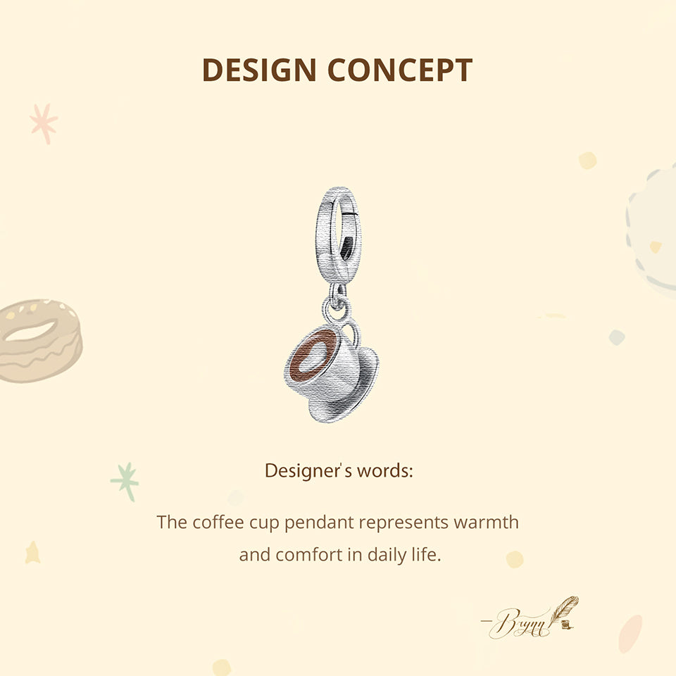 Coffee Cup Clasp Pendant Charm