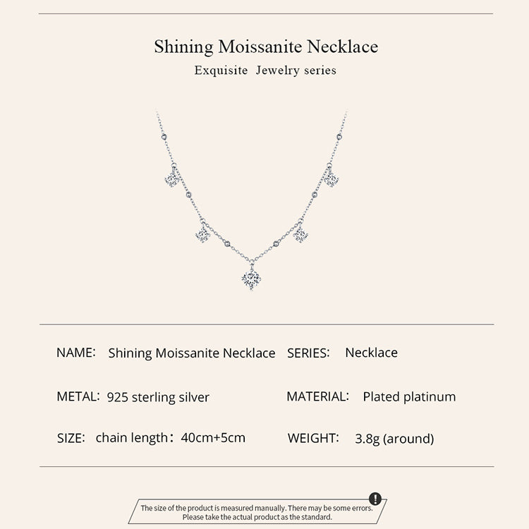 Sparkling Moissanite Collarbone Necklace