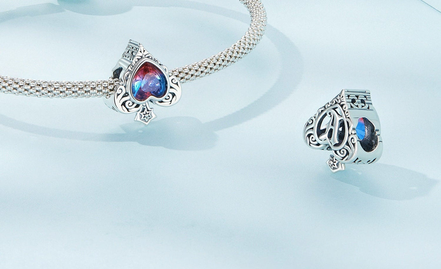 Heart-shaped Spade Bead Charm