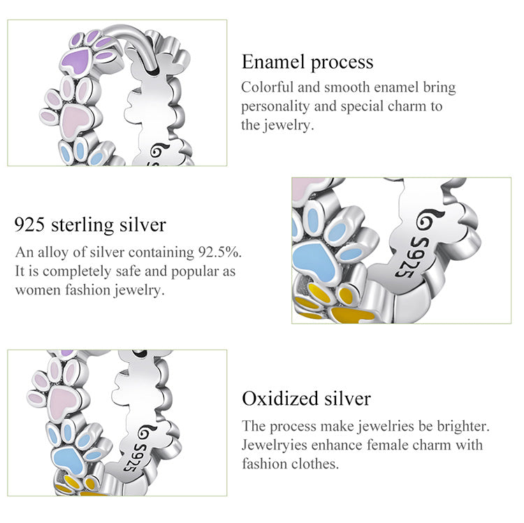 Colorful Paw Stud Earrings