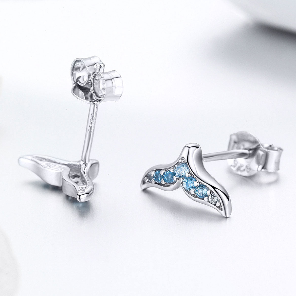 Blue Fishtail Earrings
