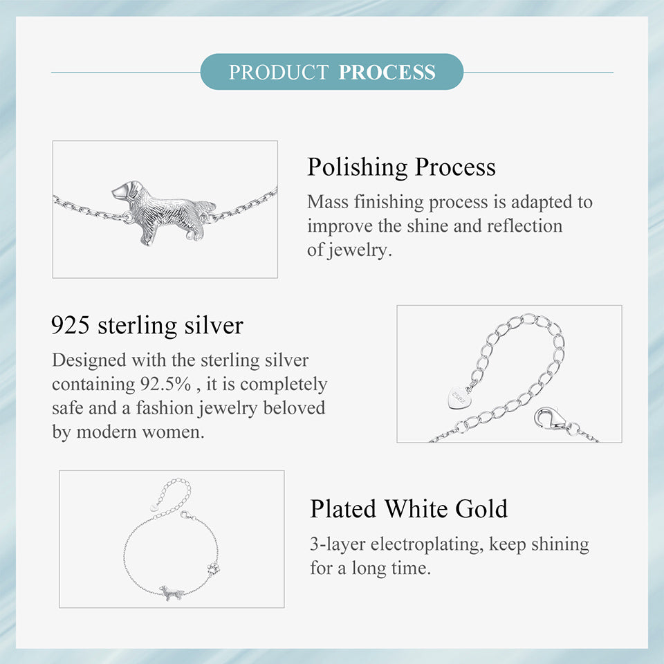 Golden Retriever Paw Charm Bracelet