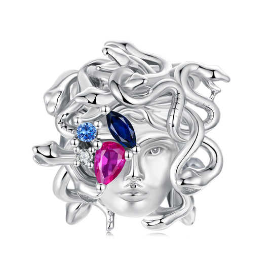 Medusa Charm, Genuine 925 Sterling Silver Charm