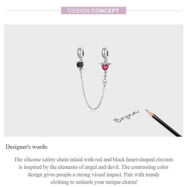 Angel and Demon-Silicone Safety Chain Charm