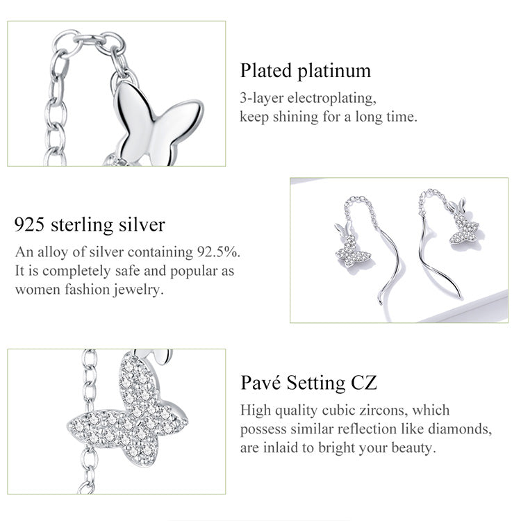 Flying Butterfly Hoop Earrings