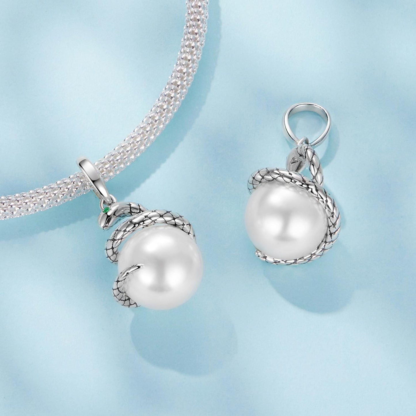 Snake Pearl Pendant Charm