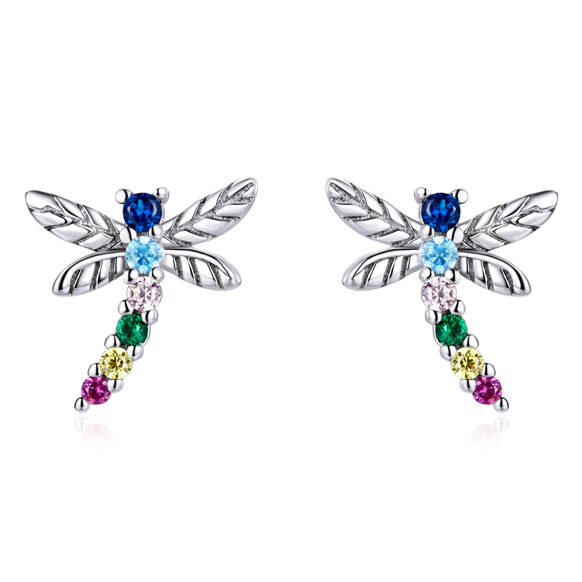 Colorful Dragonfly Stud Earrings