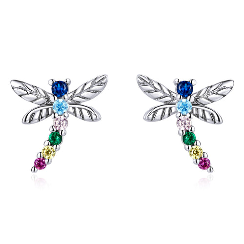 Colorful Dragonfly Stud Earrings