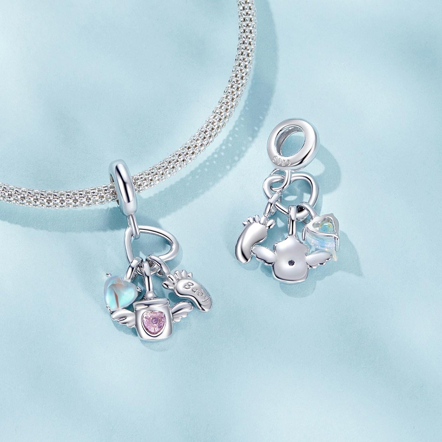 Baby Bottle Set Pendant Charm