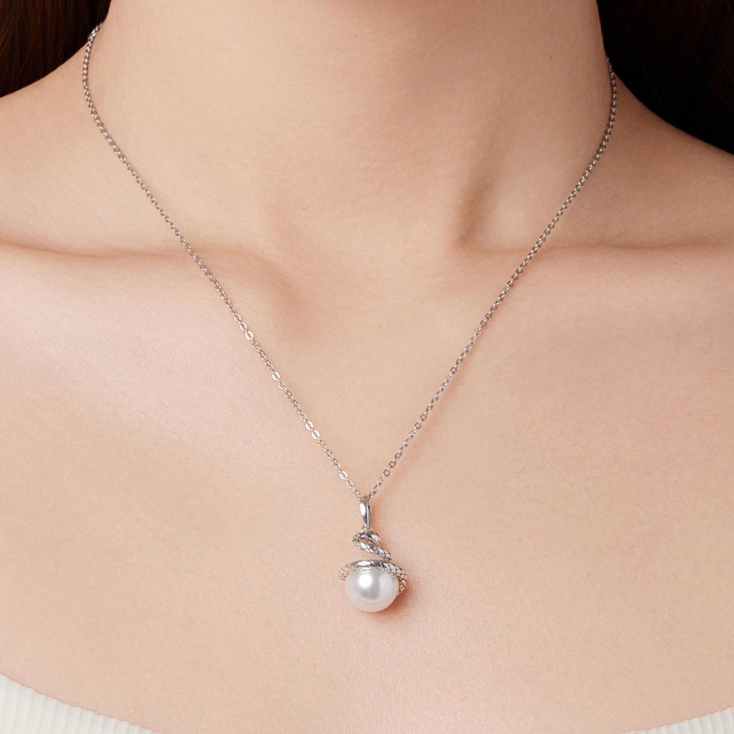 Snake Pearl Pendant Charm