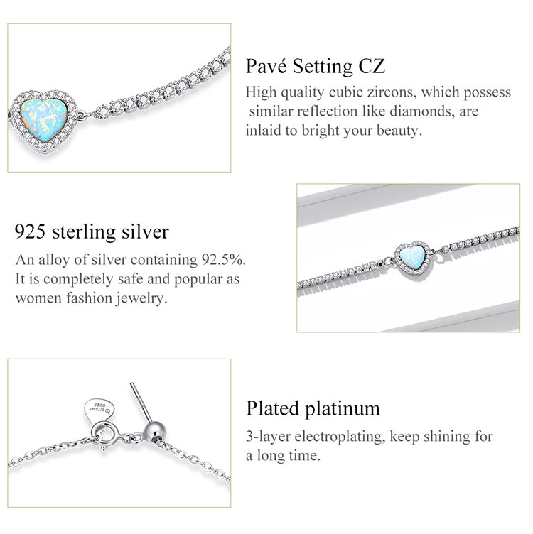 Opal Heart Bracelet