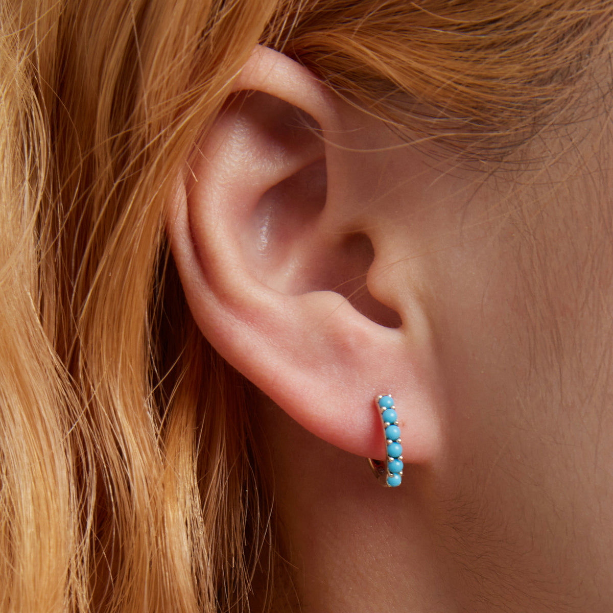 Minimalist Turquoise Clip Earrings