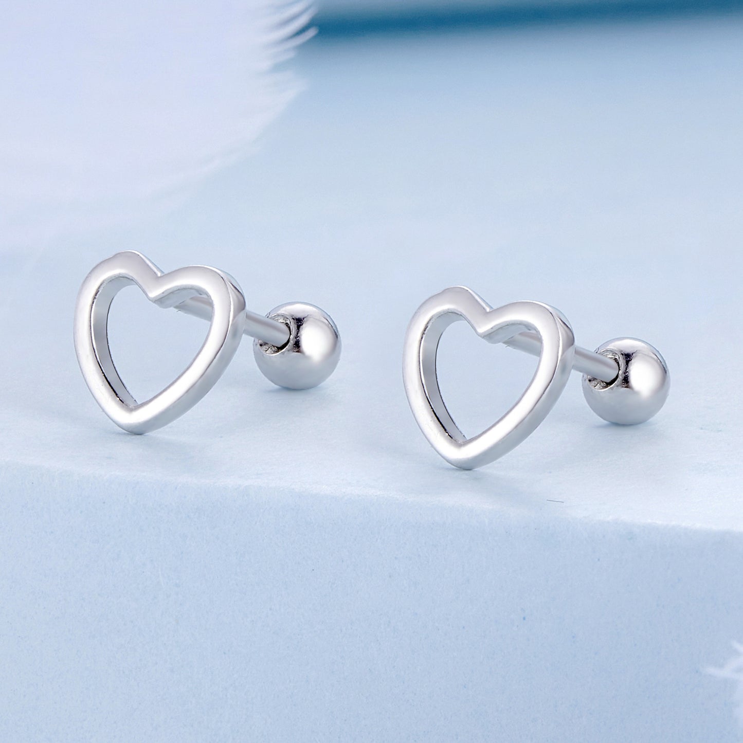 Hollow Heart Stud Earrings