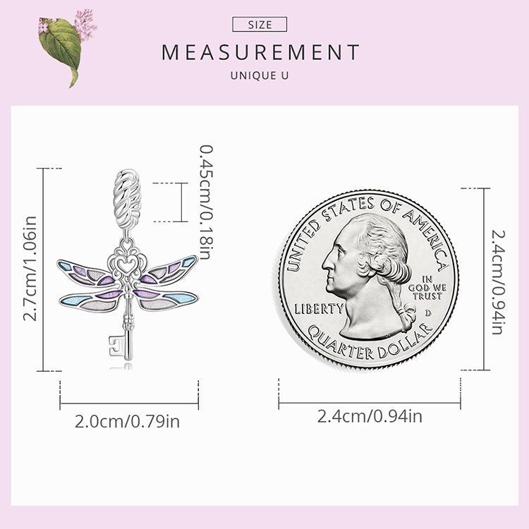Dragonfly Key Pendant Charm