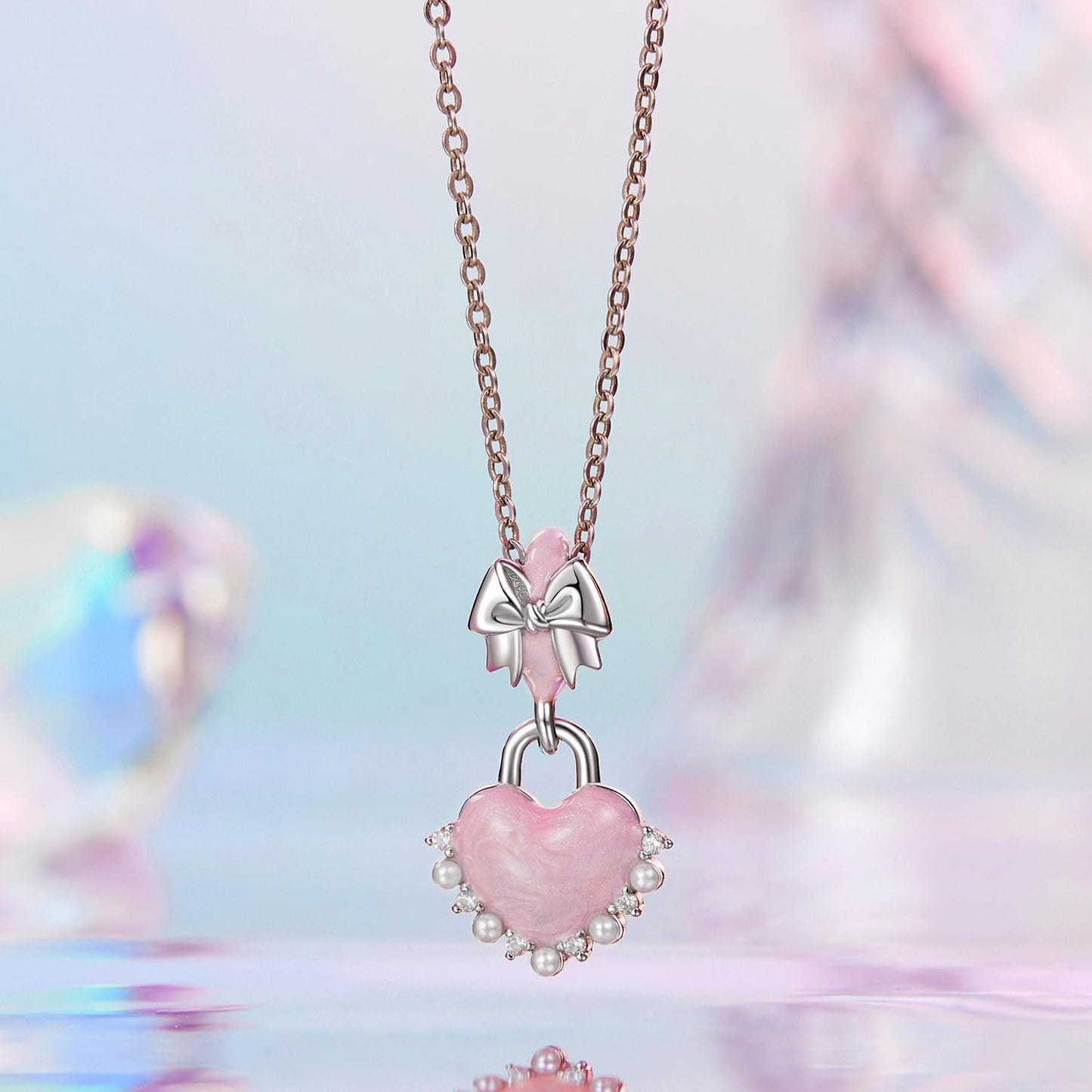Heart Bow-knot Pendant Charm