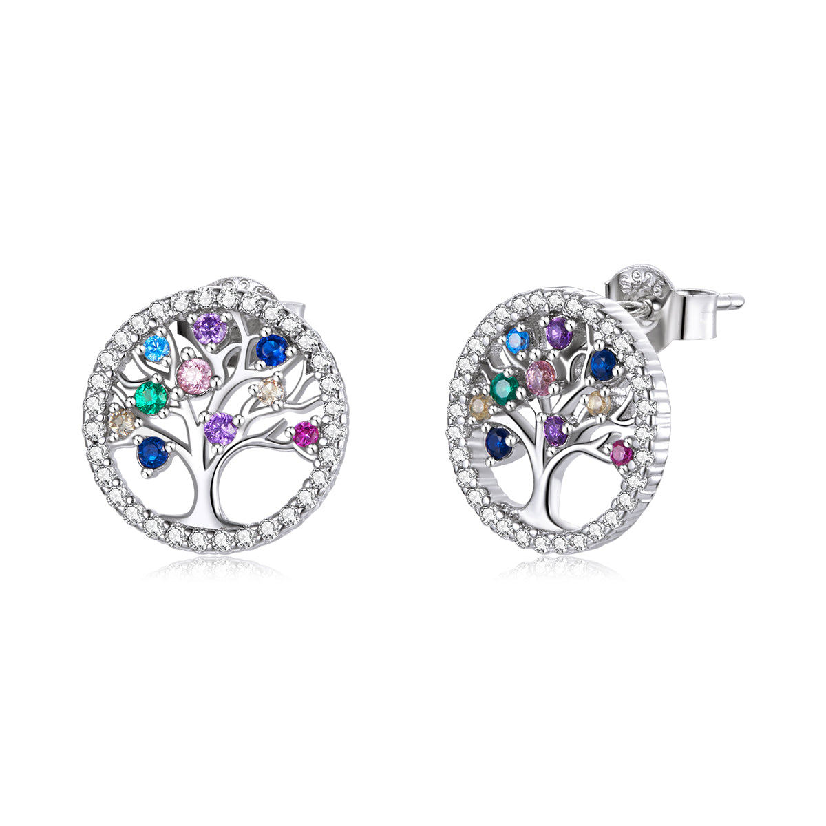 Rainbow Tree Stud Earrings