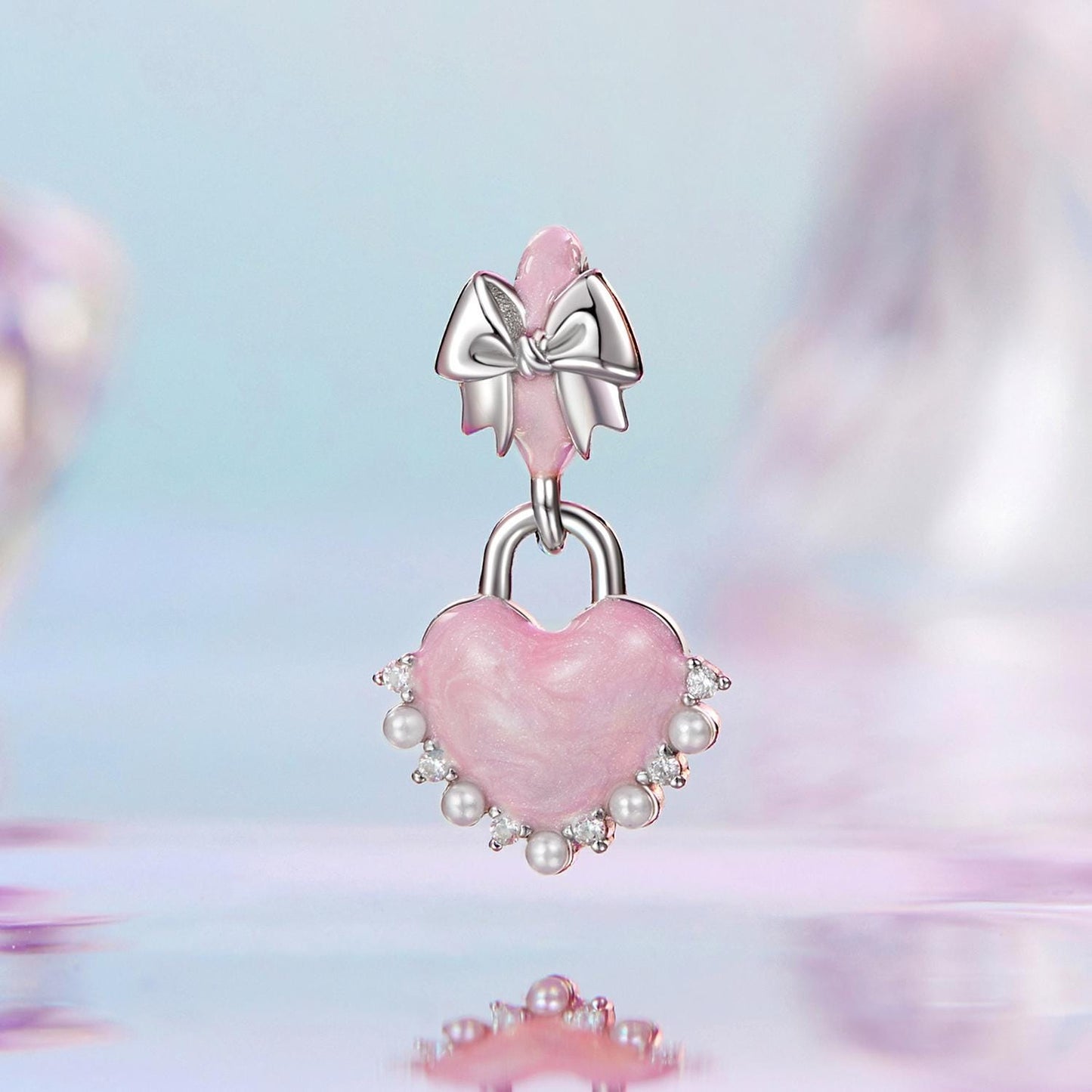 Heart Bow-knot Pendant Charm