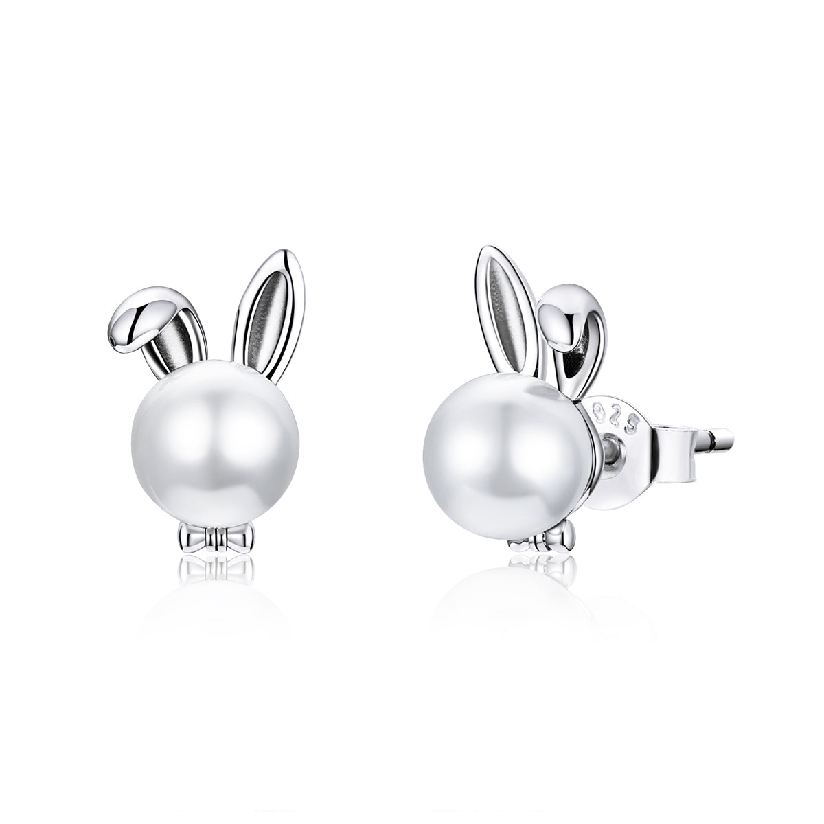 Compact Rabbit Hoop Earrings