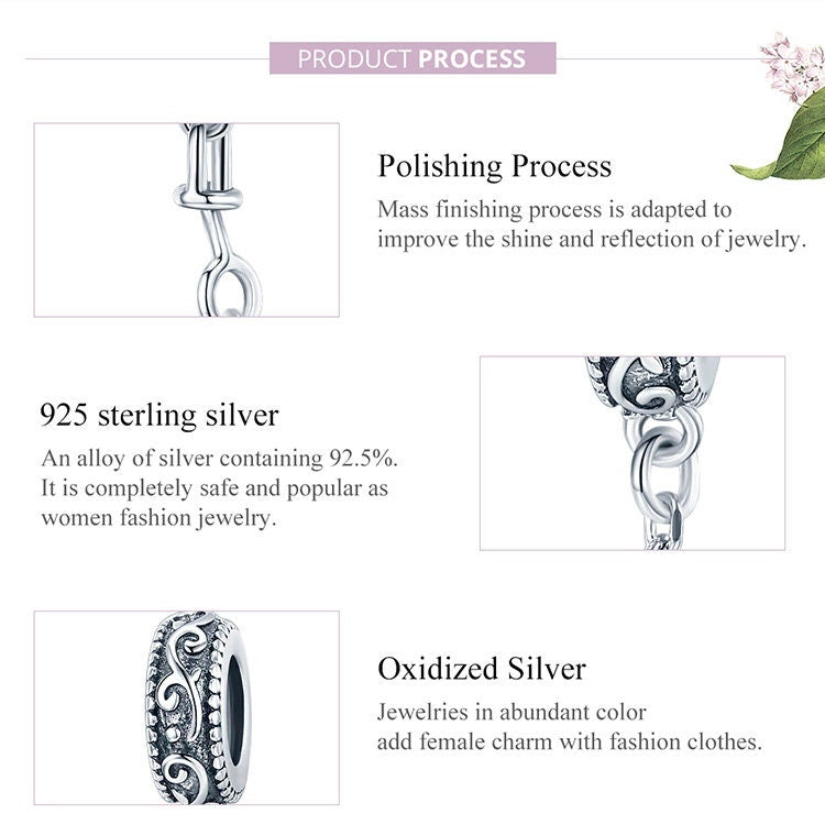 Classical Vine Safety Chain Charm