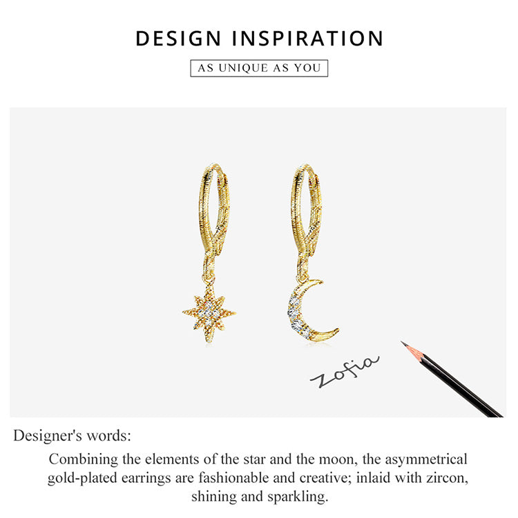 Star and Moon Earrings