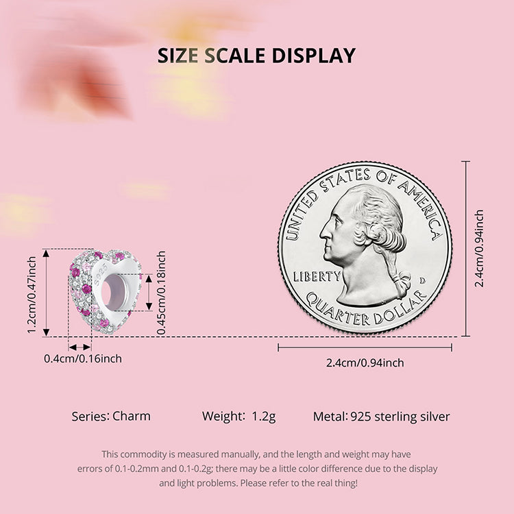 Heart Silicone Spacer Beads Charm