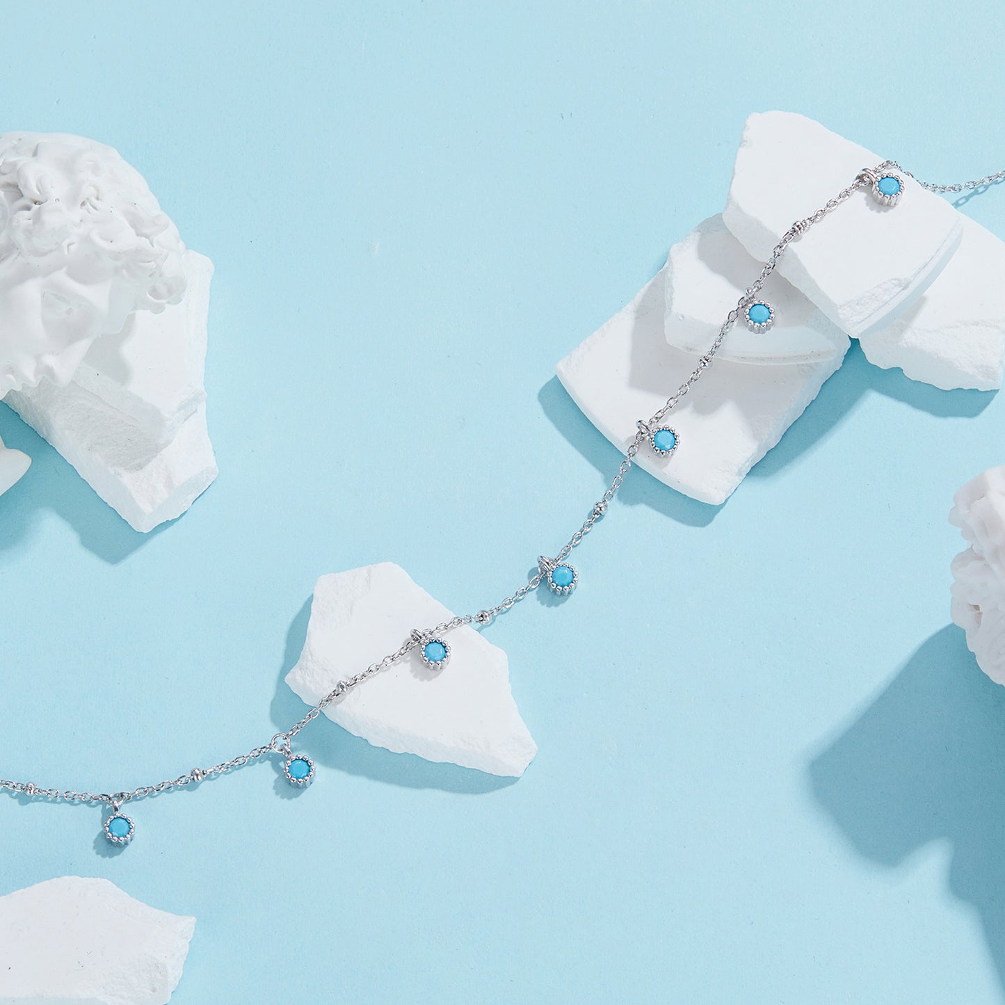 Turquoise Accent Neck Chain Necklace
