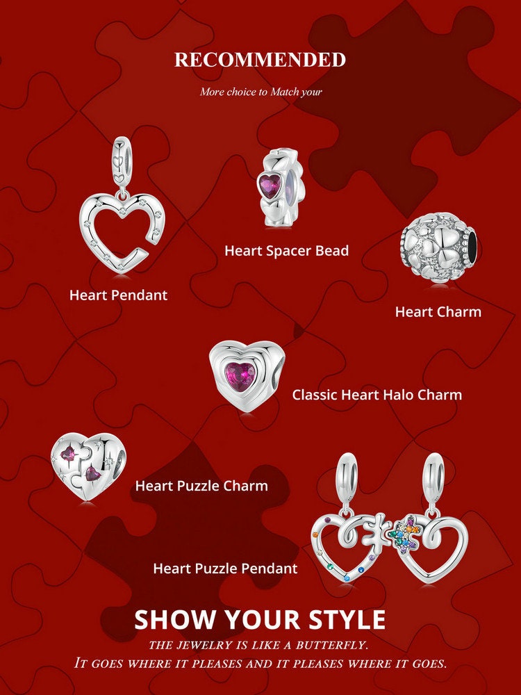 Heart Puzzle Charm